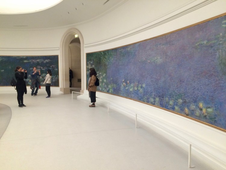 The famous water lillies by Claude Monet, on display at Musée de l'Orangerie