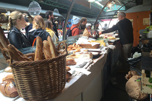 In the queue at Chez Alain Miam Miam for a toasted sandwich