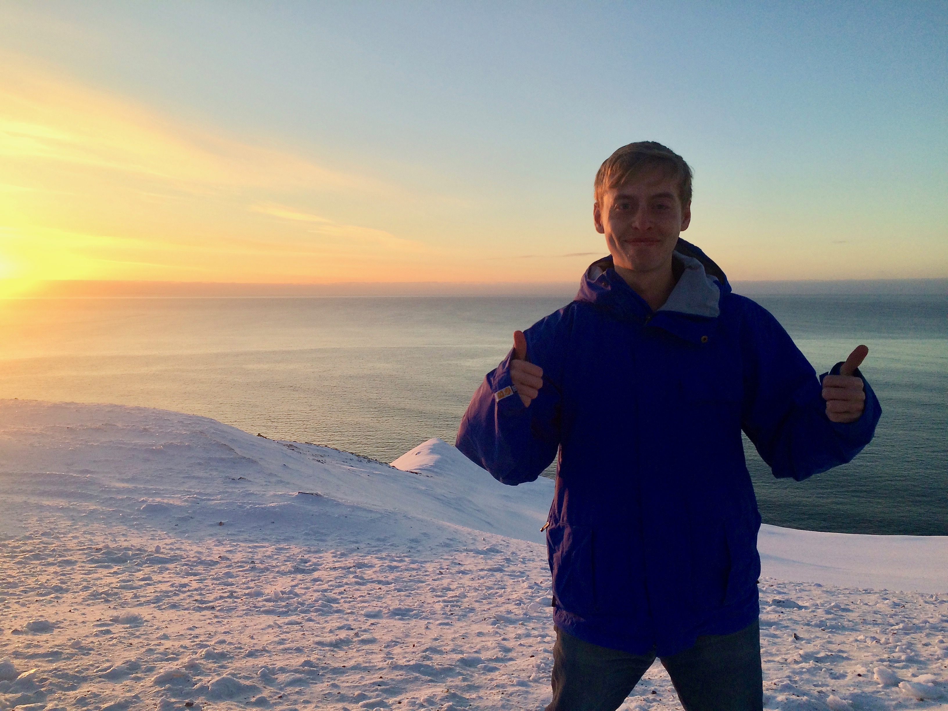 Stephen making the most of the light on a peninsula in northern Iceland, near the Arctic Circle