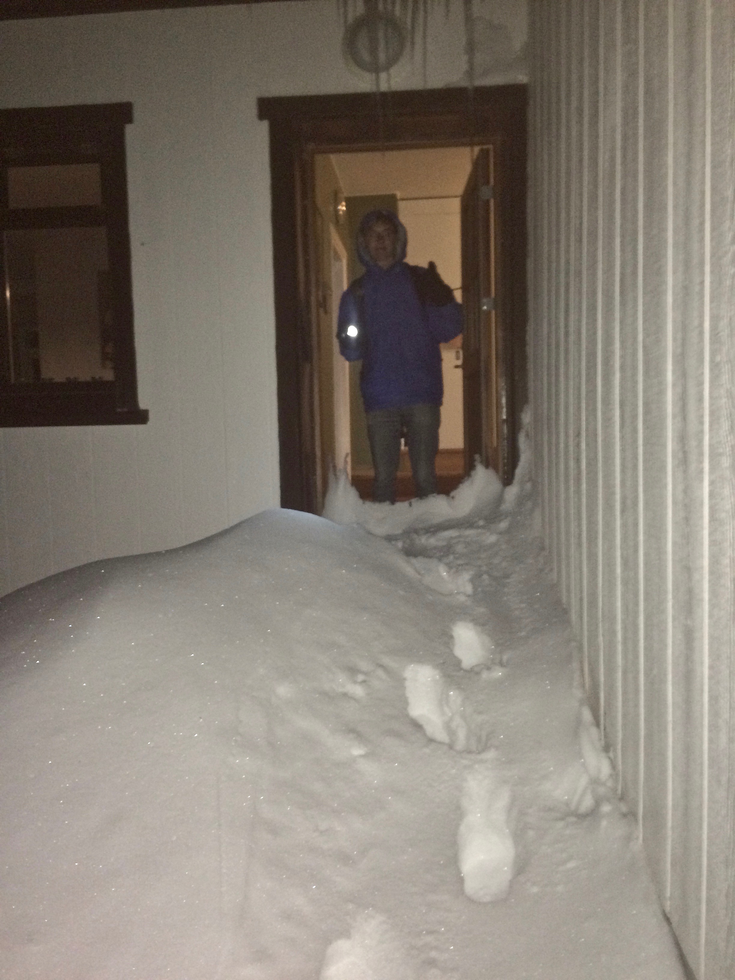 Our arrival through the snow drift to our farmhouse in northern Iceland