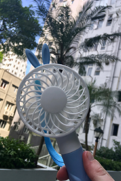 My electric hand held fan in Hong Kong