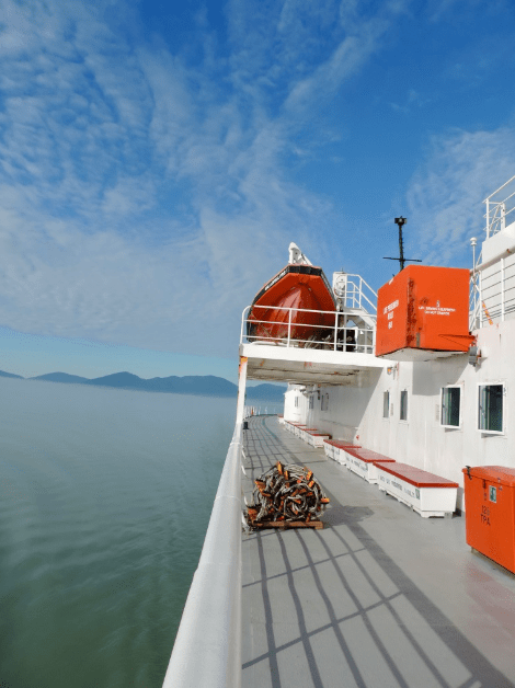 On board on the morning of the second day