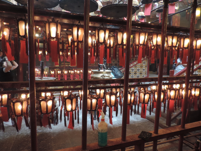 Lanterns inside the Man Mo Temple