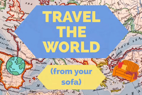Travel the world from your sofa section header graphic