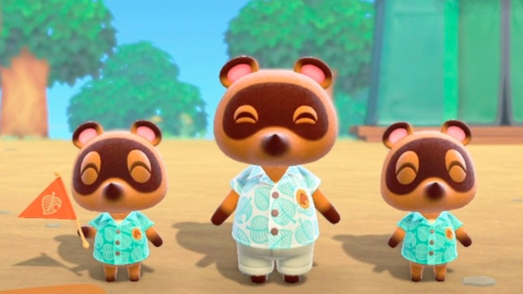 Tom Nook and his co-workers Timmy and Tommy, of Animal Crossing