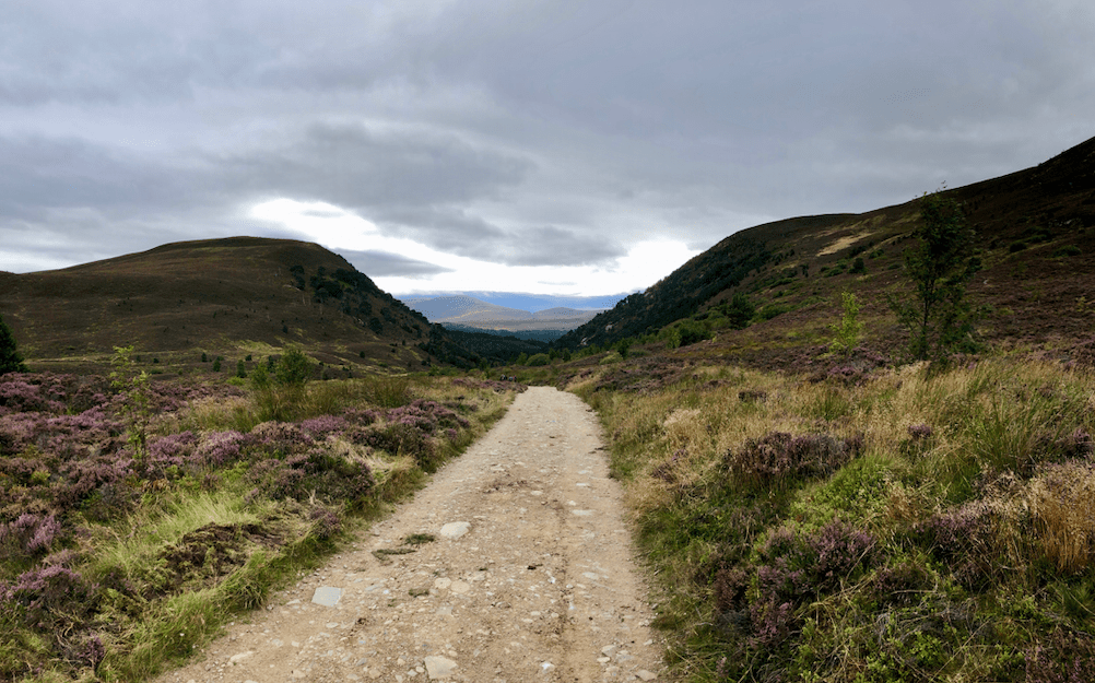 The Ryvoan Pass, looking down towards Aviemore