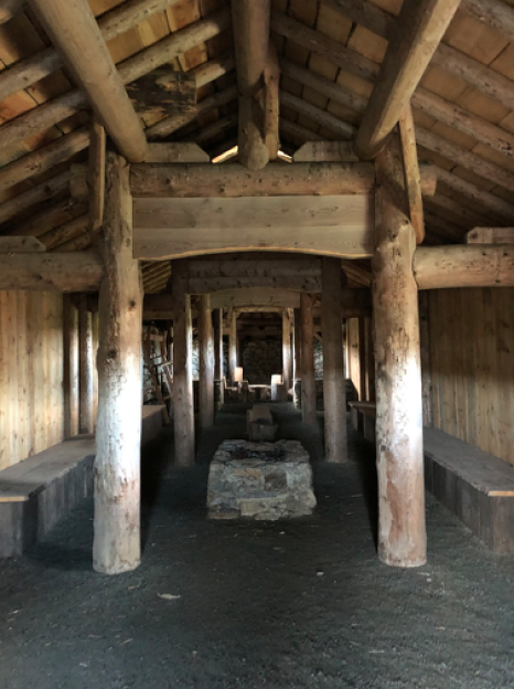 Inside the replica longhouse