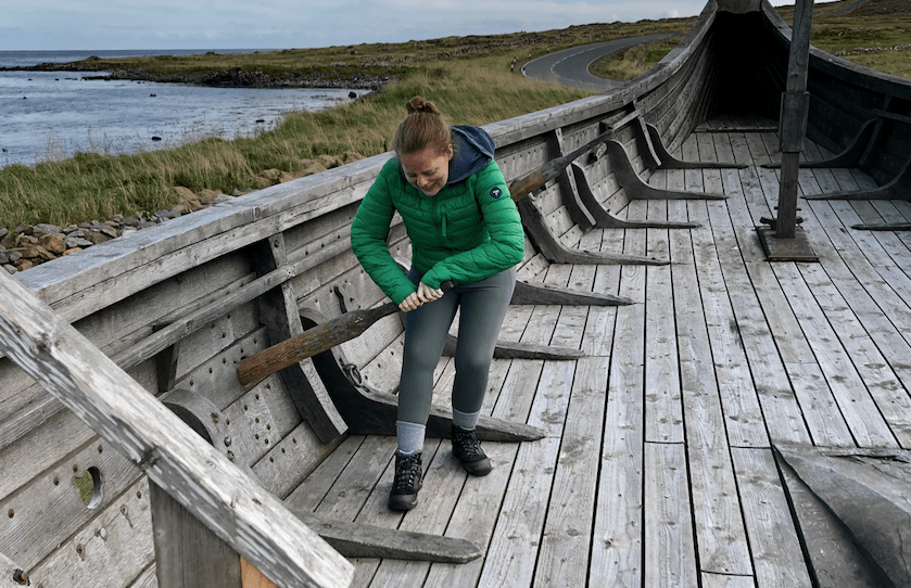 Me on a replica longboat