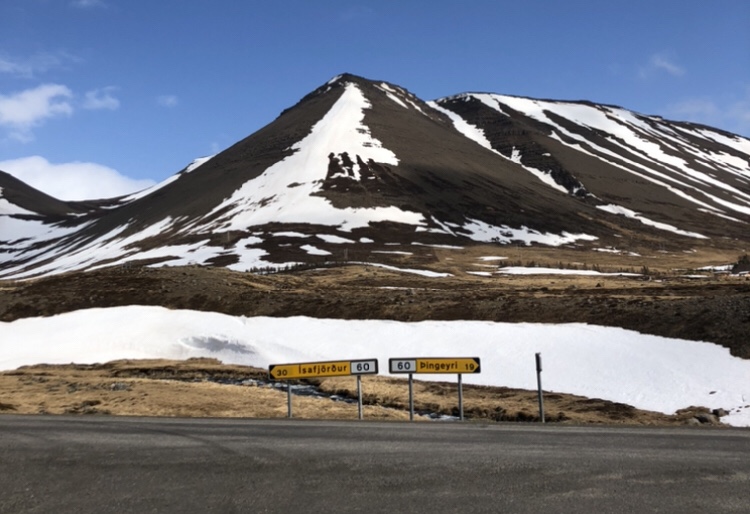 The road between Thingeyri and Isafjordur in the Westfjords